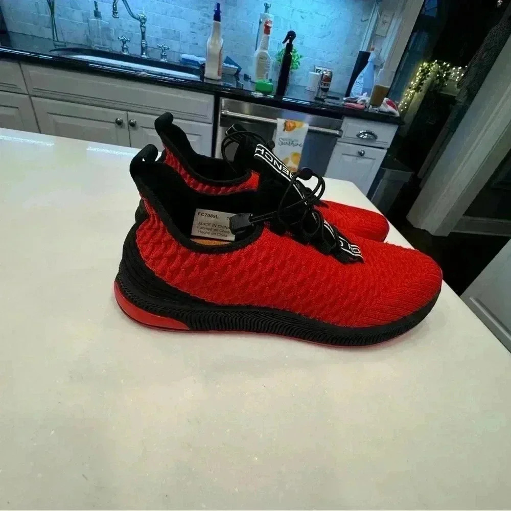 French Connection men’s Cannes sneakers. Red & black size 10 - Picture 6 of 12